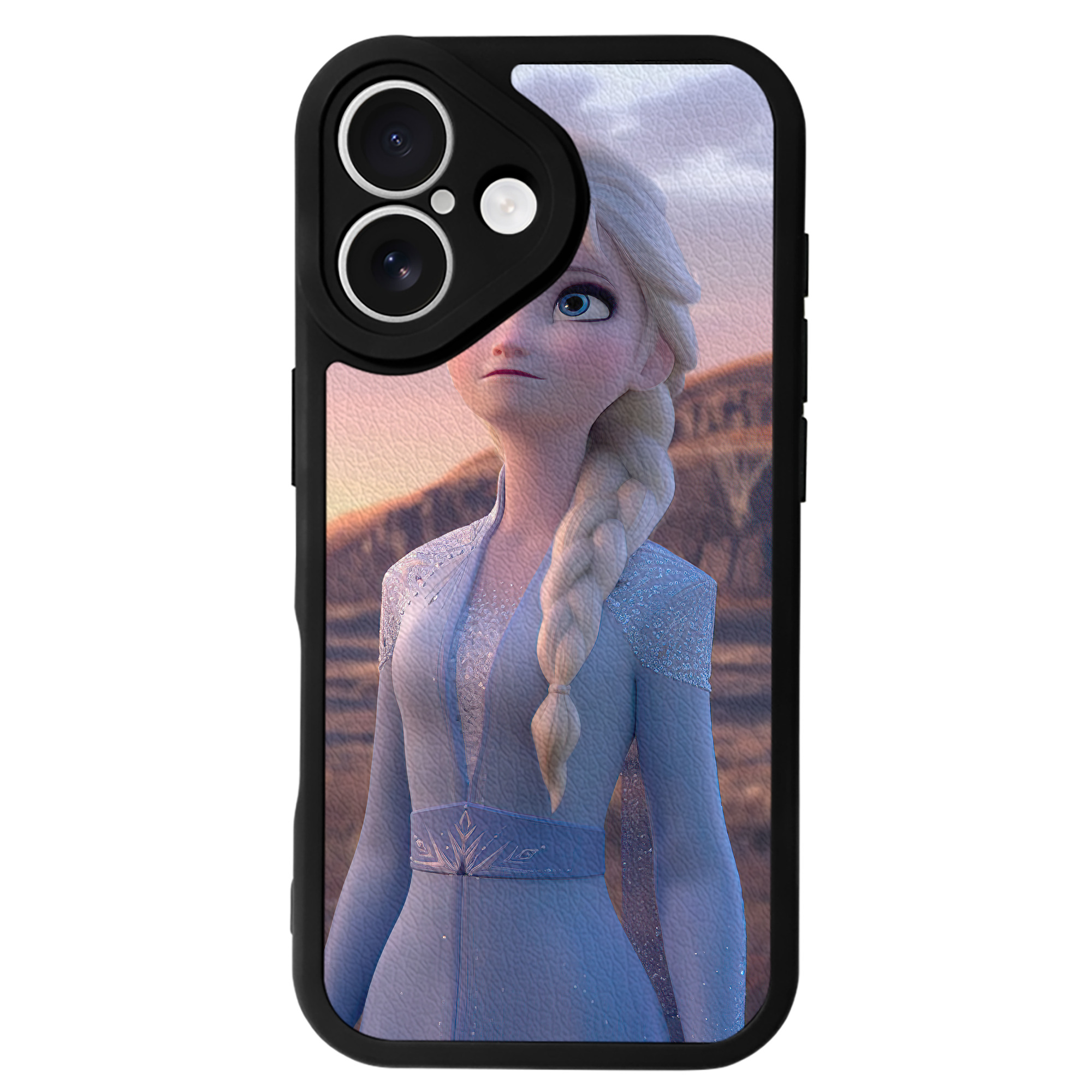 （画像用） アナと雪の女王 アンナ エルサ Frozen Anna Elsa 【iPhone 16シリーズ対応】シリコンスマホケース（レザー調） 材質：シリコン